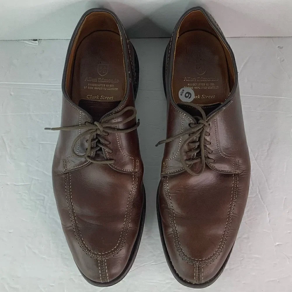 Allen Edmonds Clark Street Lace Up Oxford Men Dress Brown Leather Shoes 9